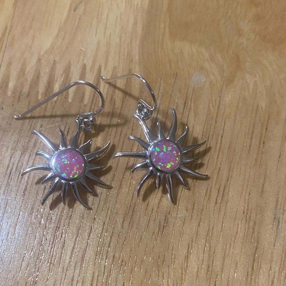 925 Lab Opal Earrings